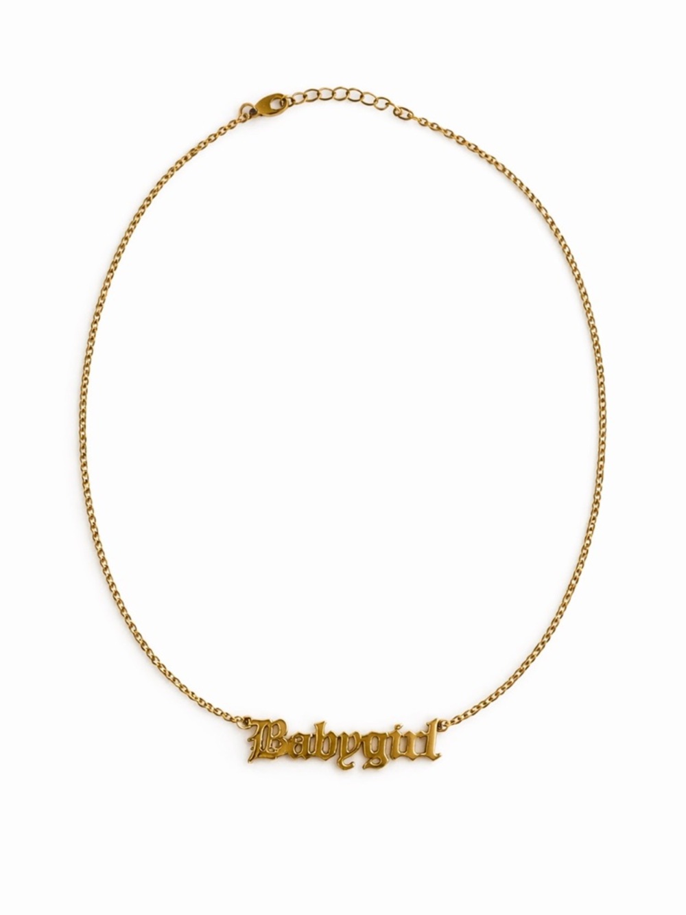 Gold Tone ‘Babygirl’ Nameplate Necklace | Y2K Baddie Jewelry | Adjustable Chain